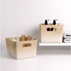 Isaac Jacobs 4pk Decorative Storage Ombre Bin Tan